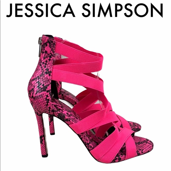 Jessica Simpson Shoes - JESSICA SIMPSON NWT PINK BLACK SNAKE HEELS 8.5